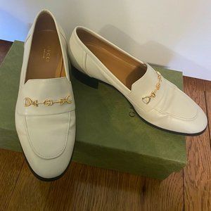GUCCI   Women's loafer with Horsebit, White, size 5.5 (35.5)